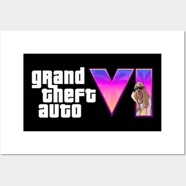 GTA 6 (Grand Theft Auto)-cool game design Wall Art by earngave